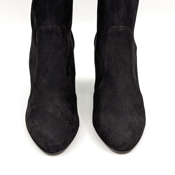 Stuart Weitzman Women Yulian Black Suede Sock Dress Office Sock Boots size 7.5 - Picture 3 of 12